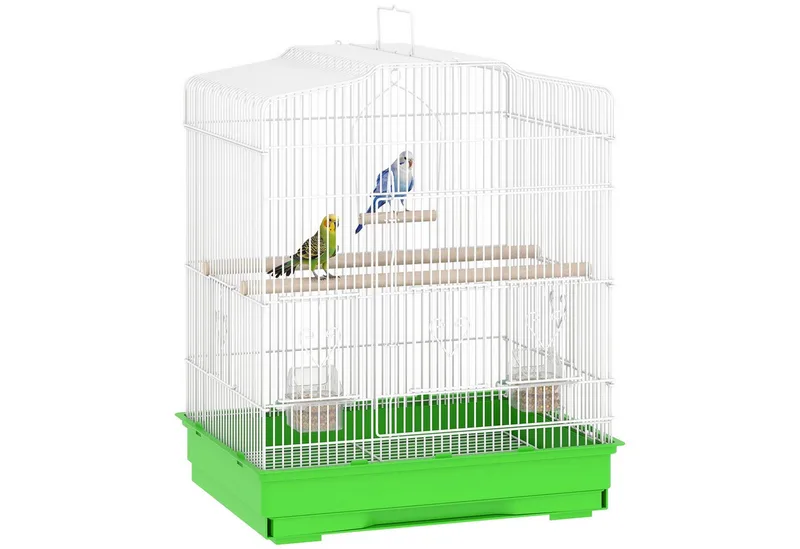 Vogelkooi-Staal, kunststof-46,5 x 36 x 59 cm-Groen by PawHut in White, Green – product photo 2 of 5