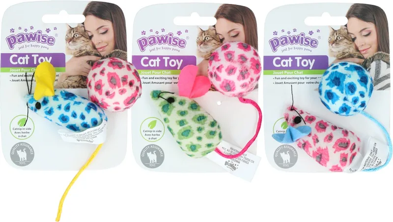 Cat Toy - Mice & Ball Speelgoed voor katten - Kattenspeelgoed - Kattenspeeltjes från Pawise i Flerfärgad – produktbild