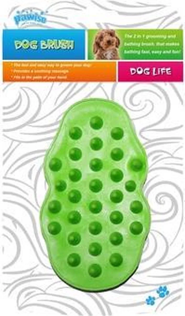 Dog Palm Brush hondenborstel 13 cm de Pawise en Vert – photo produit