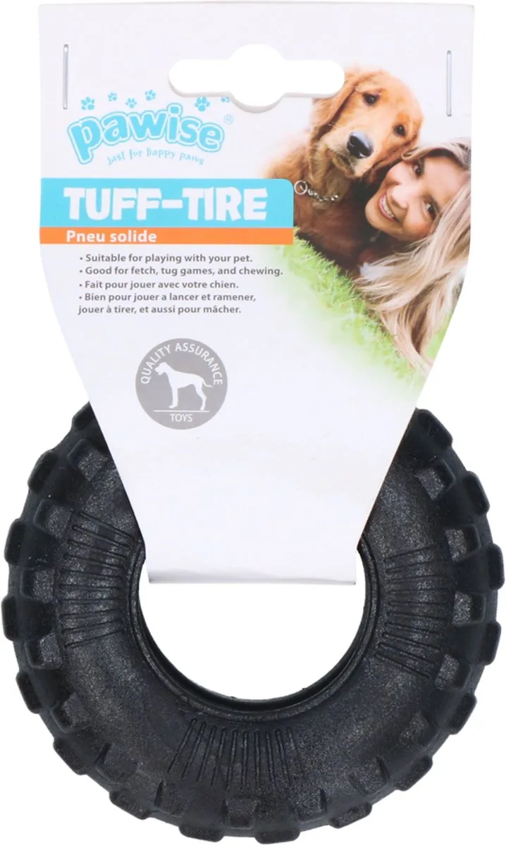 Foam Tire - Hondenspeelgoed - Band voor honden - Massief Schuim - Ø 10 cm de Pawise en Noir – photo produit