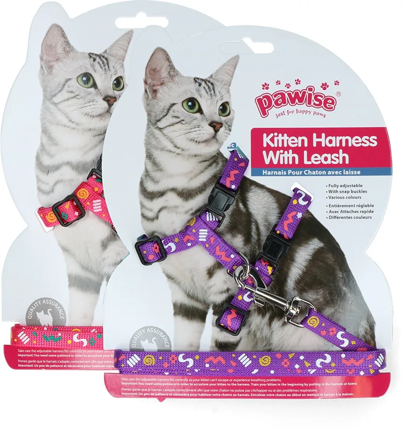 Kitten Harness riem Pink/Purple de Pawise en Rose of paars – photo produit