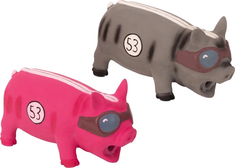 Latex Pig Boss hondenspeeltje – veilig hondenspeelgoed – sterke hondenknuffel – maakt geluid en maximaal speelplezier de Pawise en Rose – photo produit