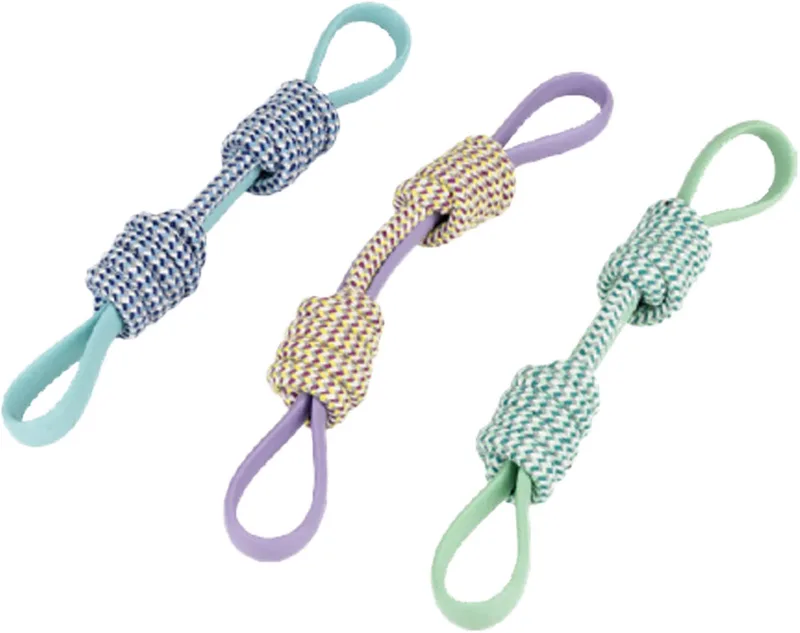 PLAY -N-TUG twin touw - Hondenspeelgoed - Speelgoed - Trektouw - Voor apporteerspelletjes - Binnen en Buiten - Apporteerspelletjes de Pawise en Bleu – photo produit