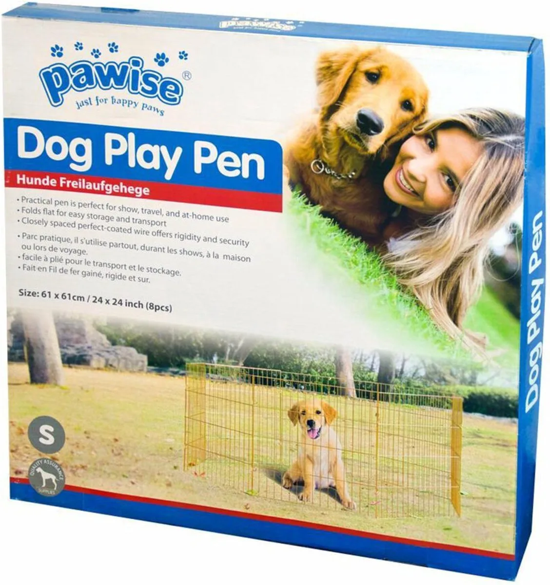 Play Pen Puppyren Large 91 x 60 cm von Pawise in Gold – Produktfoto