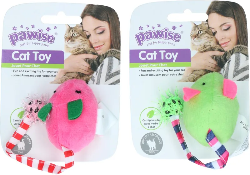 Plush Mice Toy Speelgoed voor katten - Kattenspeelgoed - Kattenspeeltjes von Pawise in Mehrfarbig – Produktfoto