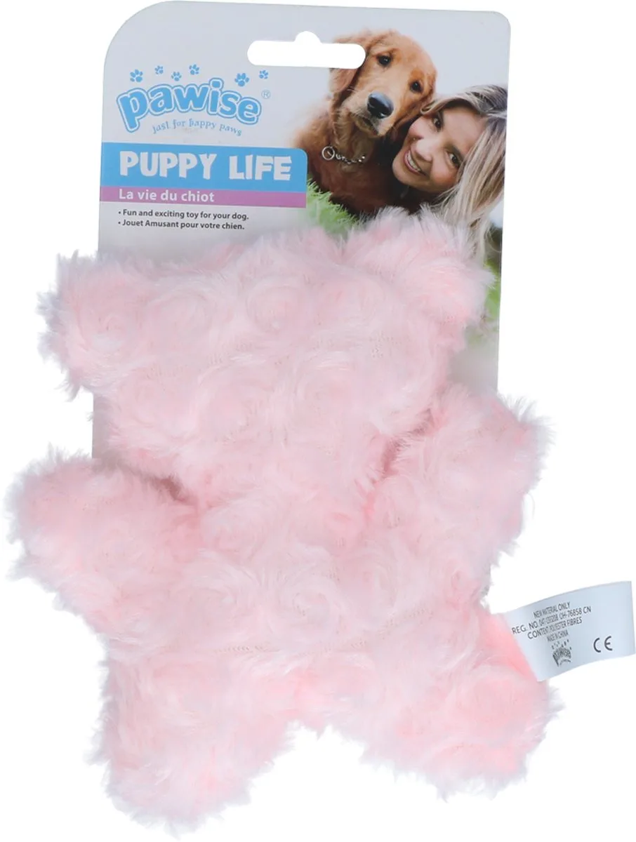 Puppy Hondenknuffel My Bear – Hondenspeelgoed met Pieper – Zachte Knuffel - Piepspeelgoed - Roze, blauw of paars van Pawise in Roze, Blauw of paars – productfoto