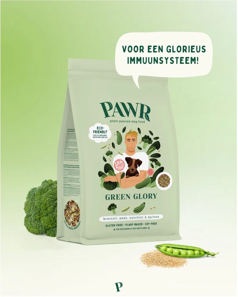 Plantaardig Green Glory - Hondenvoer - Broccoli Erwt Courgette 750 g Glutenvrij - Sojavrij von PAWR – Produktfoto