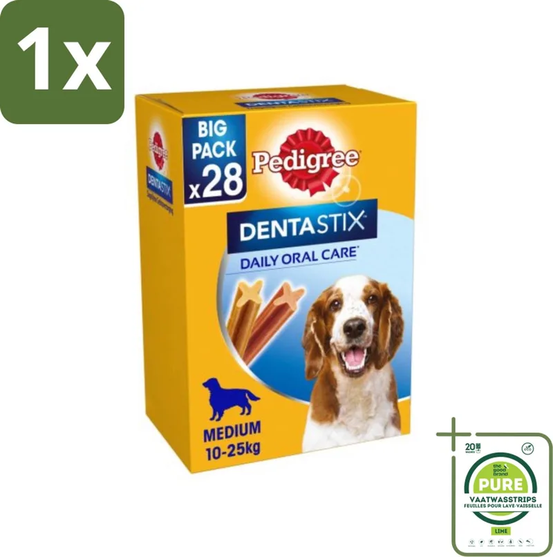 1 x Pedigree - Dentastix - Medium - Multipack - 28 Stix - 720 Gram - Hondensnacks - Tandenpoetsen - Gebitsgezondheid - Tandplak - Tandsteen de Pedigree – photo produit