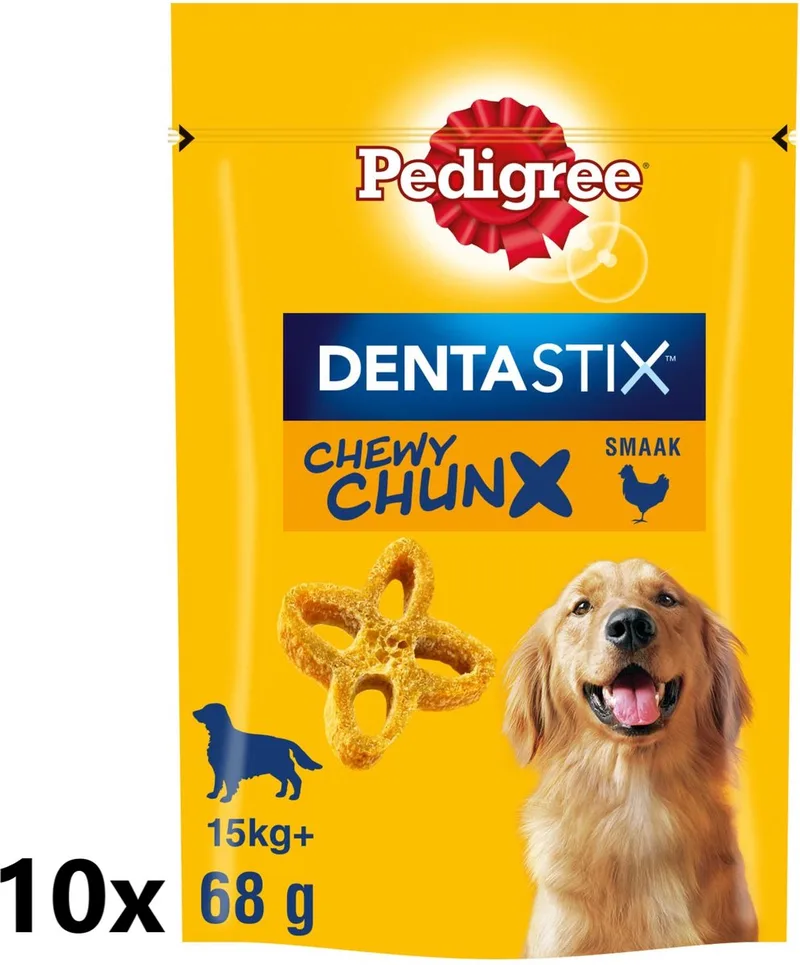 10x Pedigree - Dentastix Chewy Chunx Maxi Kip - Hondensnacks - 68 g von Pedigree – Produktfoto