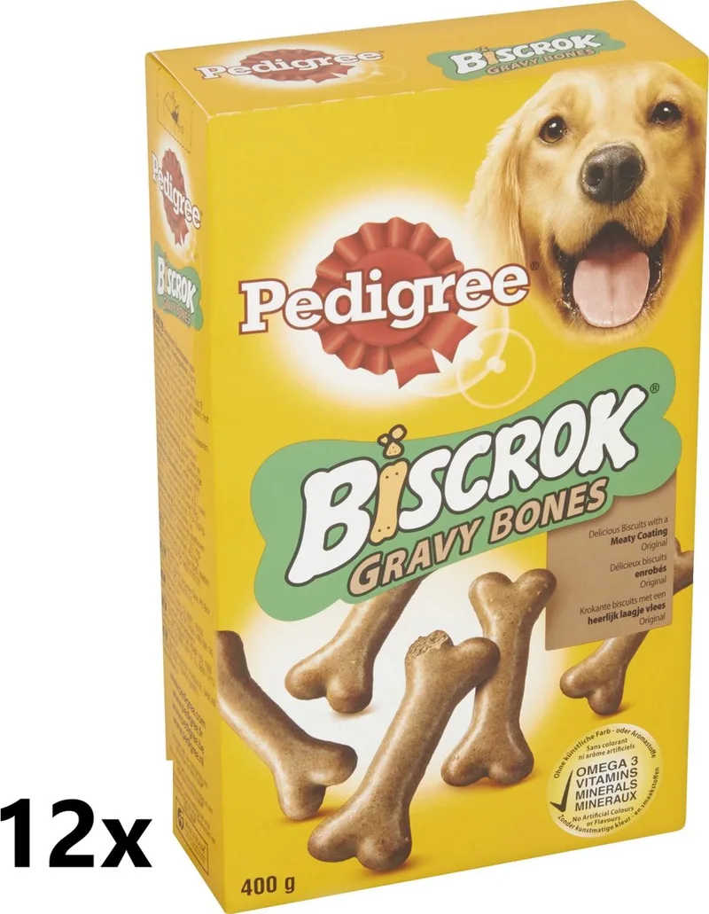 12x Pedigree - Biscrok Gravy Bones - Hondensnacks - 400 g by Pedigree – product photo