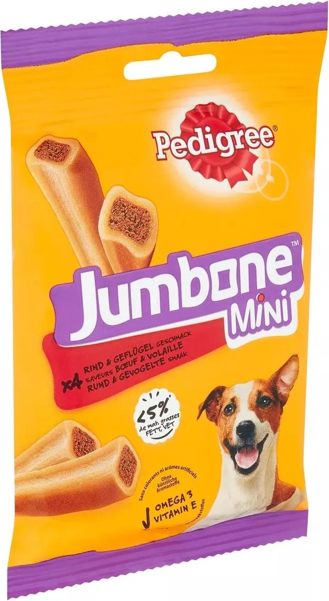 12x - Pedigree - Jumbone Mini Rund & Gevogelte Smaak - 12x(4 Stuks 160g) by Pedigree – product photo
