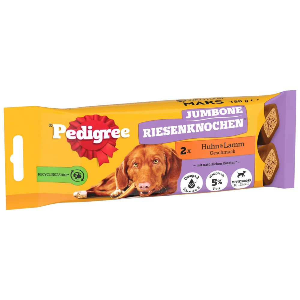 12x180g Jumbone Medium Mega Kip Pedigree Hondensnacks van Pedigree – productfoto