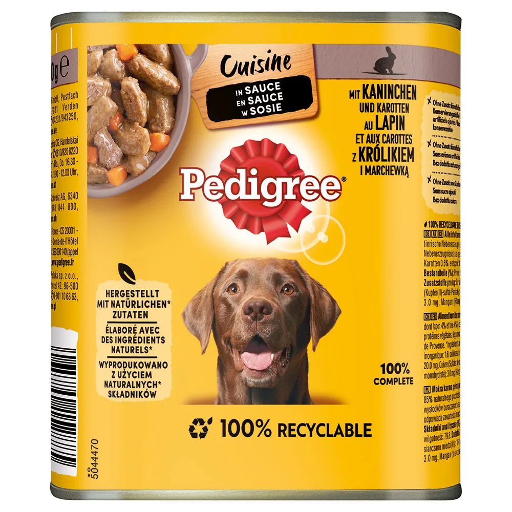 12x800g Konijn & Wortelen in saus Pedigree Classic natvoer voor honden by Pedigree – product photo