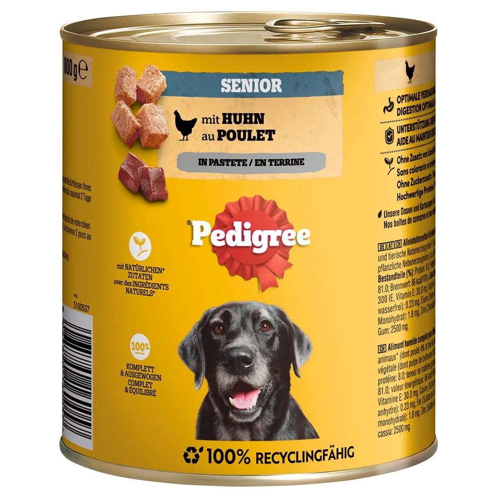 12x800g Senior kip in paté Pedigree Classic natvoer voor honden van Pedigree – productfoto
