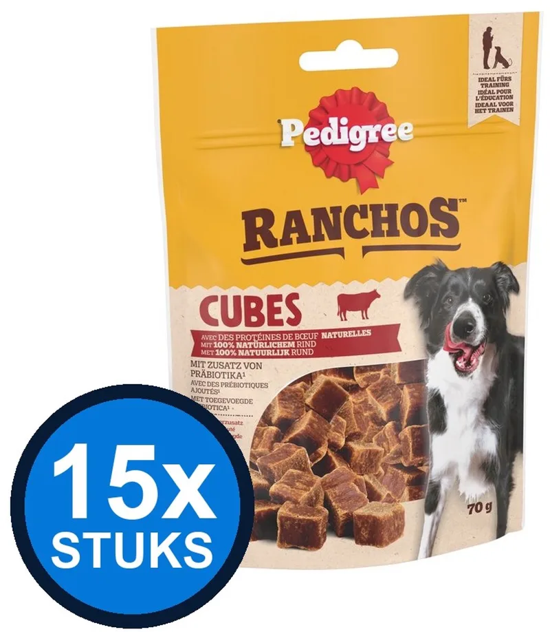 15x Pedigree - Ranchos Cubes Rund - Hondensnacks - 70 g by Pedigree – product photo