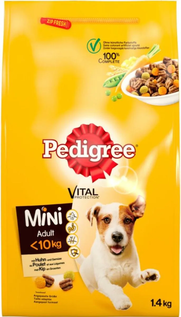 1x Pedigree - Adult Mini Kip - Hondenvoer Droogvoer - 1,4 kg de Pedigree – photo produit