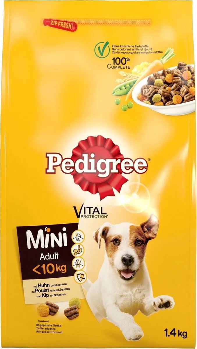 1x Pedigree Adult Mini Menu Kip - Hondenvoer - 1.4 kg de Pedigree – photo produit