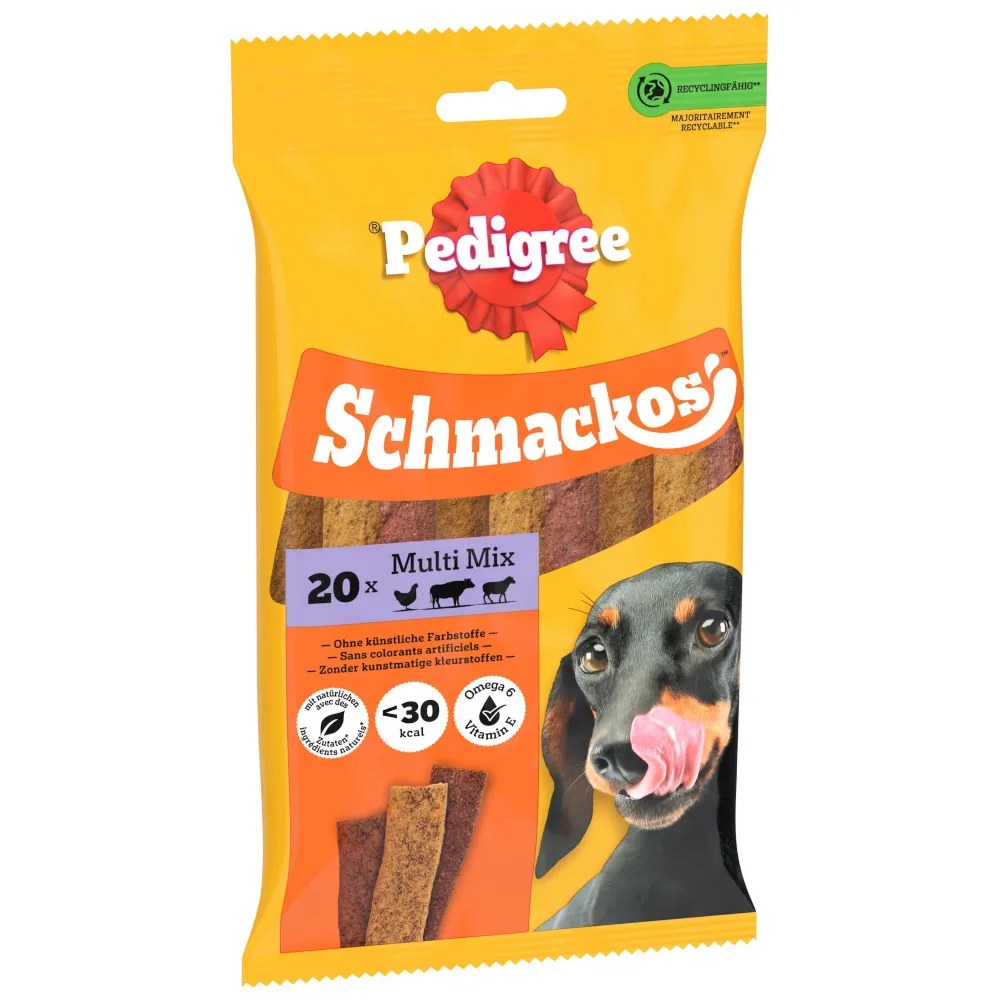 20 stuks Schmackos Mix 3 Soorten Pedigree Hondensnacks de Pedigree – photo produit