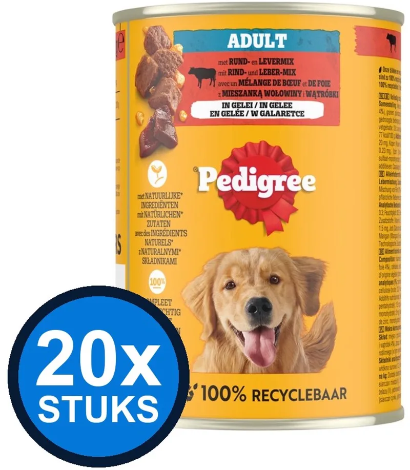 20x Pedigree - Adult Rund in Gelei - Hondenvoer Natvoer - 400 g by Pedigree – product photo