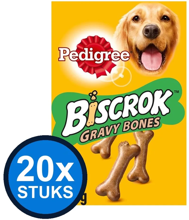 20x Pedigree - Biscrok Gravy Bones - Hondensnacks - 400 g by Pedigree – product photo