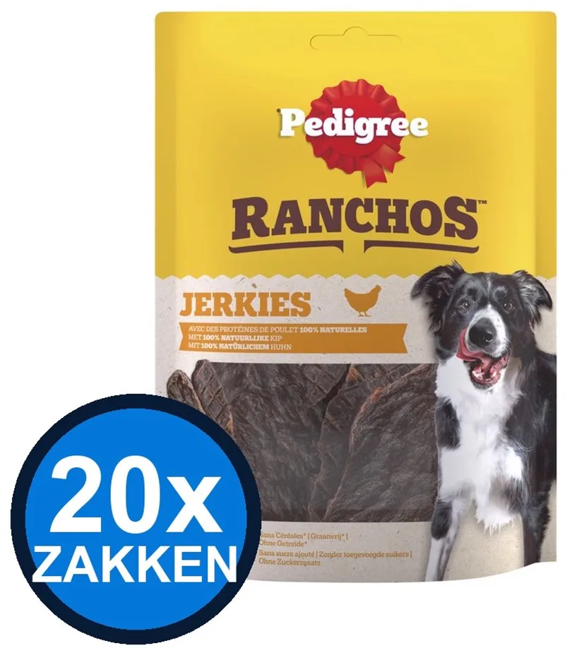 20x Pedigree - Ranchos Jerkies Kip - Hondensnacks - 70 g de Pedigree – photo produit