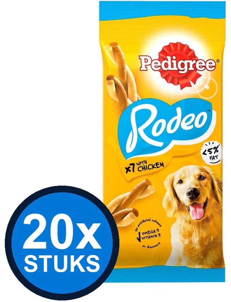 20x Pedigree - Rodeo Kip - Hondensnacks - 123 g de Pedigree – photo produit
