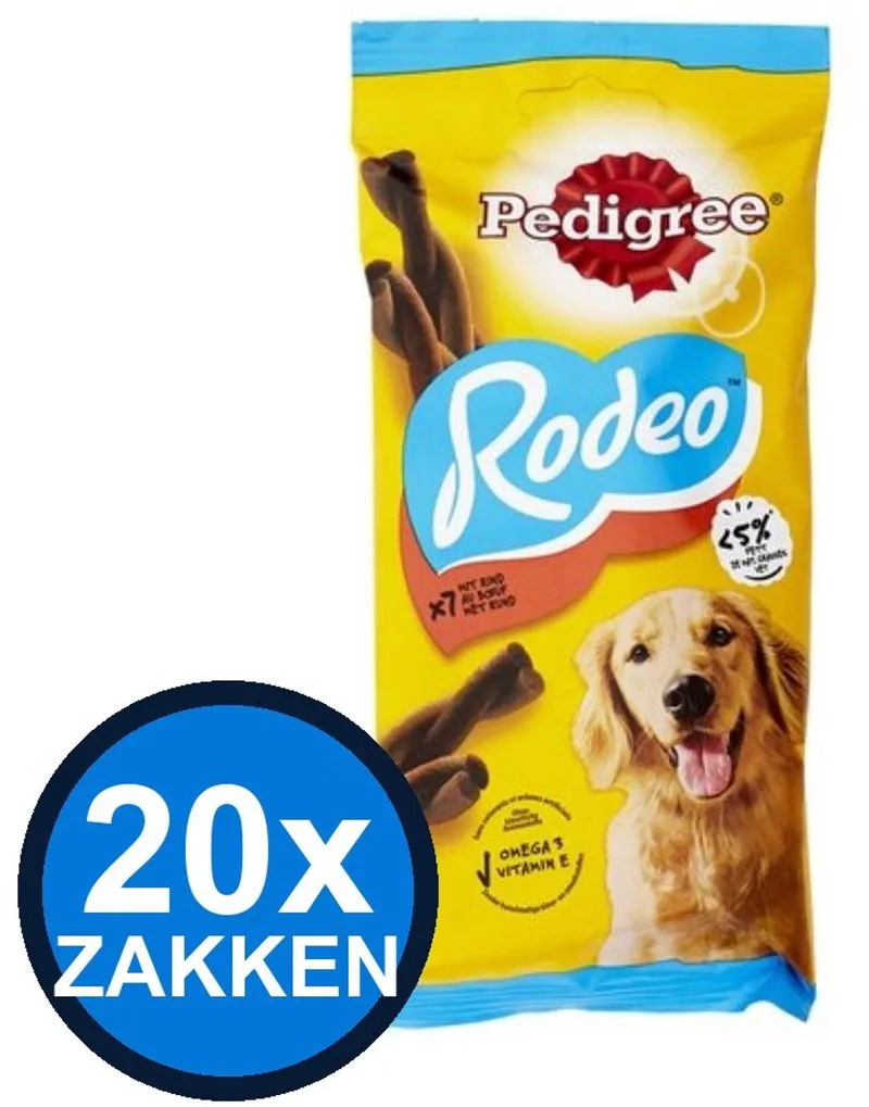 20x Pedigree - Rodeo Rund - Hondensnacks - 123 g de Pedigree – photo produit