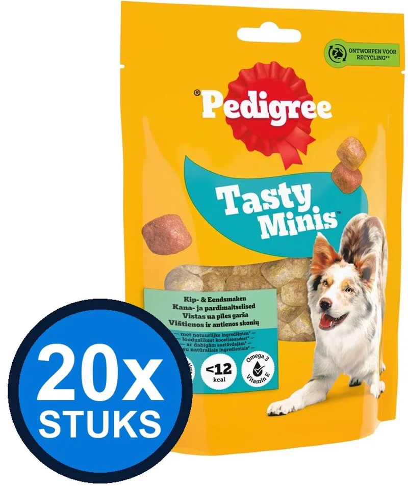 20x Pedigree - Tasty Minis Chewy Cubes - Hondensnacks - 130 g fra Pedigree – produktbillede