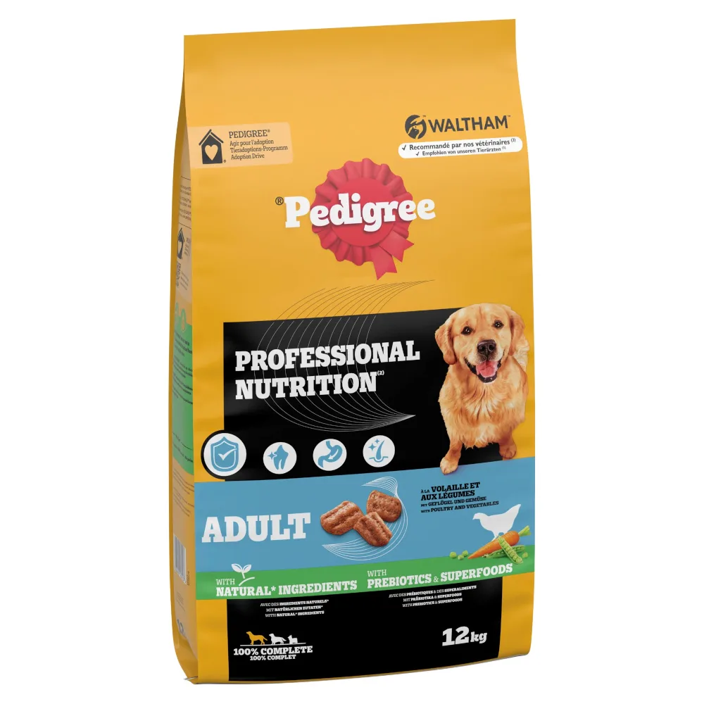 2x 12kg Pedigree Professional Nutrition Adult met Gevogelte & Groente hondenvoer droog van Pedigree – productfoto