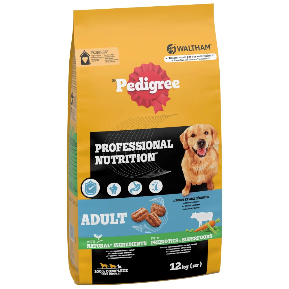 2x 12kg Pedigree Professional Nutrition Adult met Rund & Groente hondenvoer droog by Pedigree – product photo