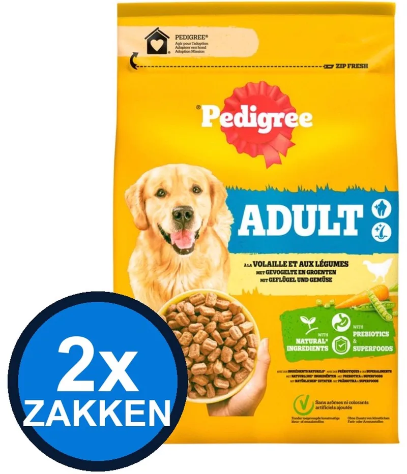2x Pedigree - Adult Kip - Hondenvoer Droogvoer - 2,6 kg by Pedigree – product photo