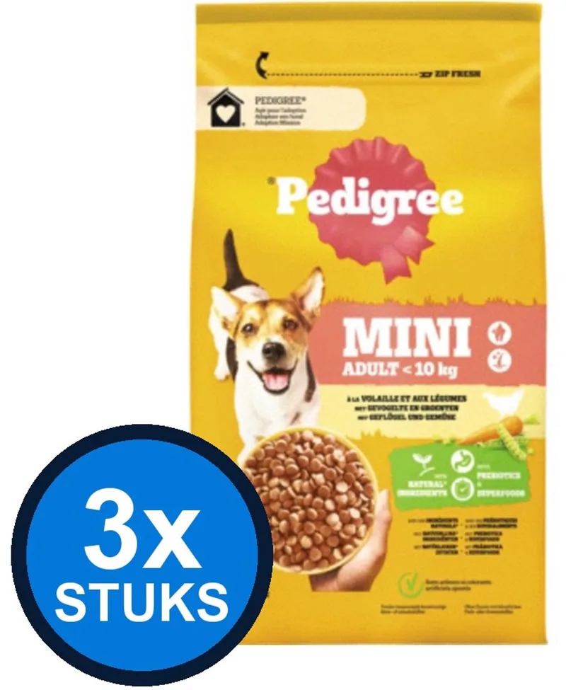 3x Pedigree - Adult Mini Kip - Hondenvoer Droogvoer - 1,4 kg von Pedigree – Produktfoto