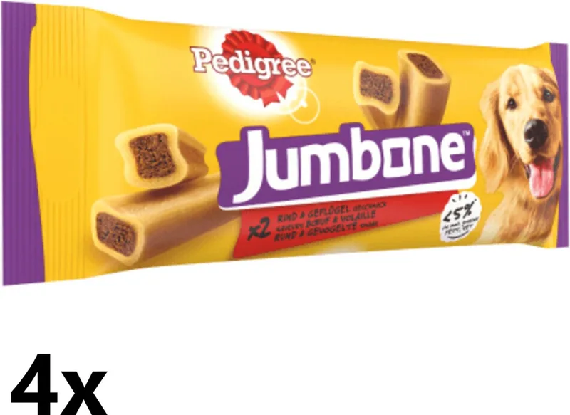4x Pedigree - Jumbone Medium Rund & Gevogelte - Hondensnacks - 180 g de Pedigree – photo produit