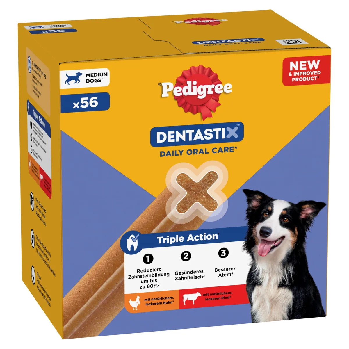 56 Stuks Voor Middelgrote Honden (10-25kg) Pedigree Dentastix de Pedigree – photo produit