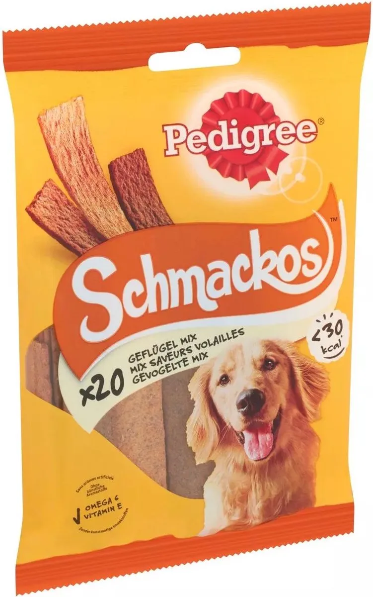 6x - Pedigree - Schmackos - Gevogelte Mix - 6 verpakkingen van 20 stuks van Pedigree – productfoto