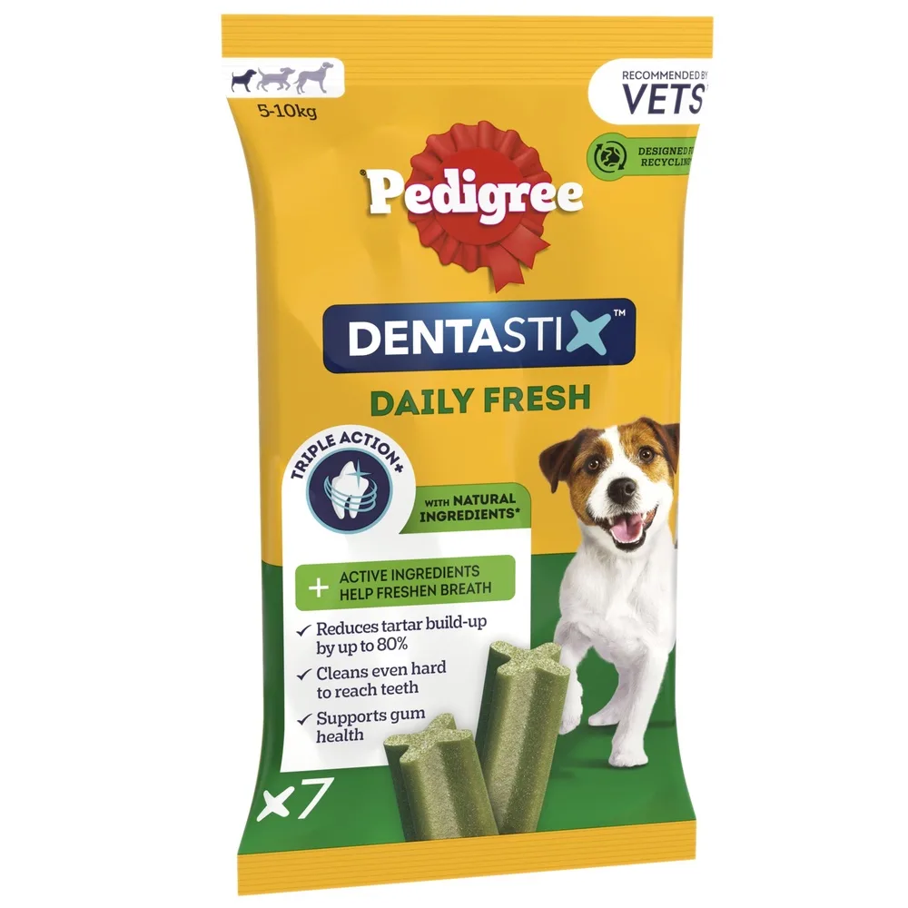 7 stuks voor Kleine Honden Fresh Dagelijks Fris Pedigree Dentastix Hondensnacks van Pedigree – productfoto