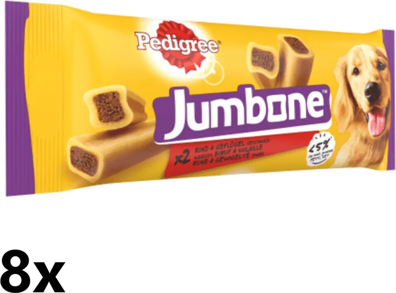 8x Pedigree - Jumbone Medium Rund & Gevogelte - Hondensnacks - 180 g by Pedigree – product photo