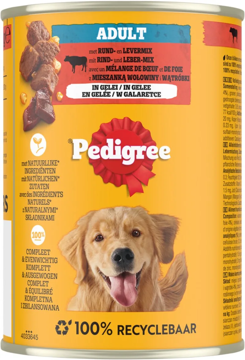 Adult Hondenvoer Nat Blik Rund - 24 x 400 gr - Voordeelverpakking by Pedigree – product photo