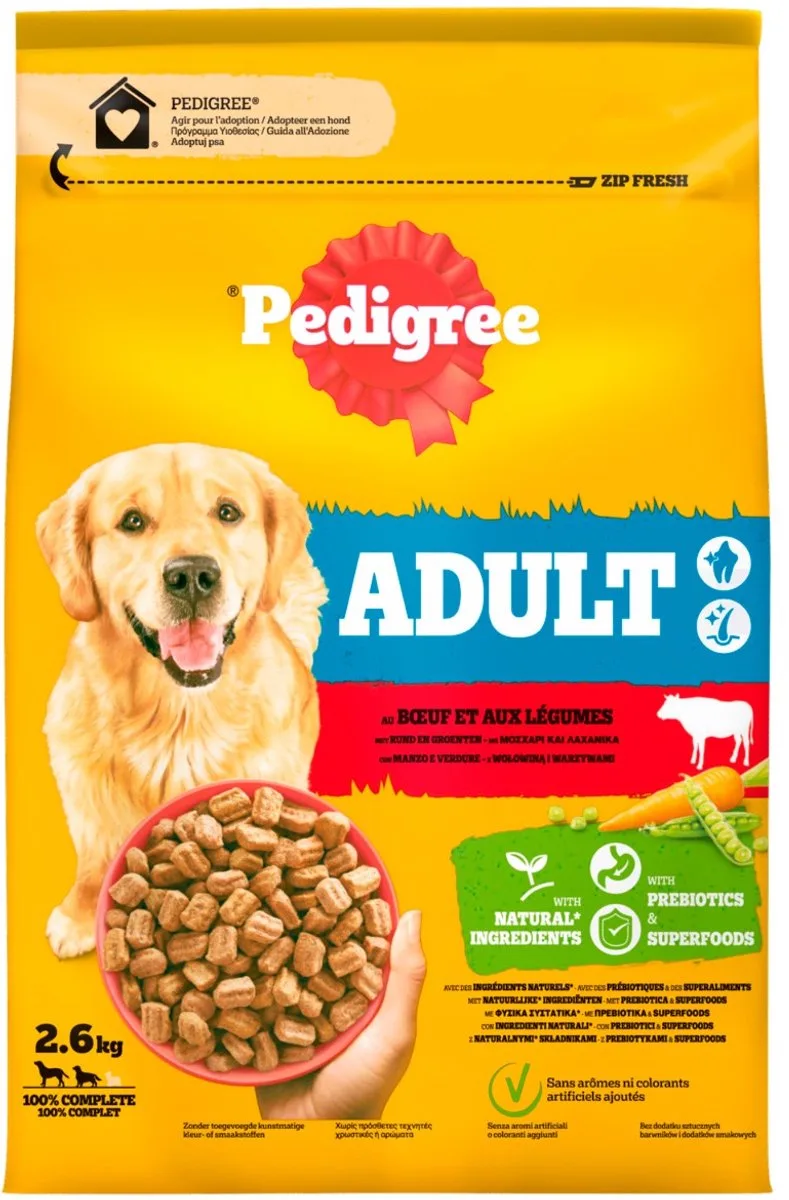 Adult - Hondenvoer - Rund Groente 2.6 kg de Pedigree – photo produit
