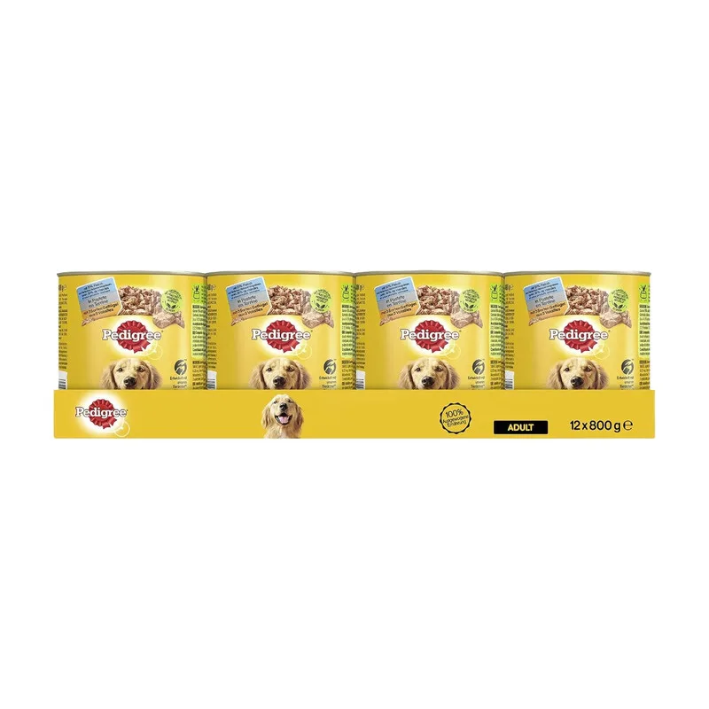 Adult Nassfutter für Hunde mit 5 Geflügelsorten, 12er Pack (12 x 800 g) von Pedigree – Produktfoto
