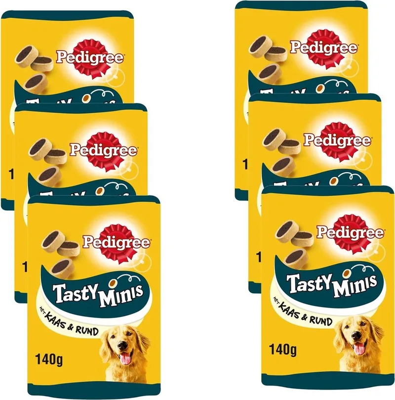 Cheesy Tasty Bites Mini - Hondensnacks - 6 x 140 g by Pedigree – product photo
