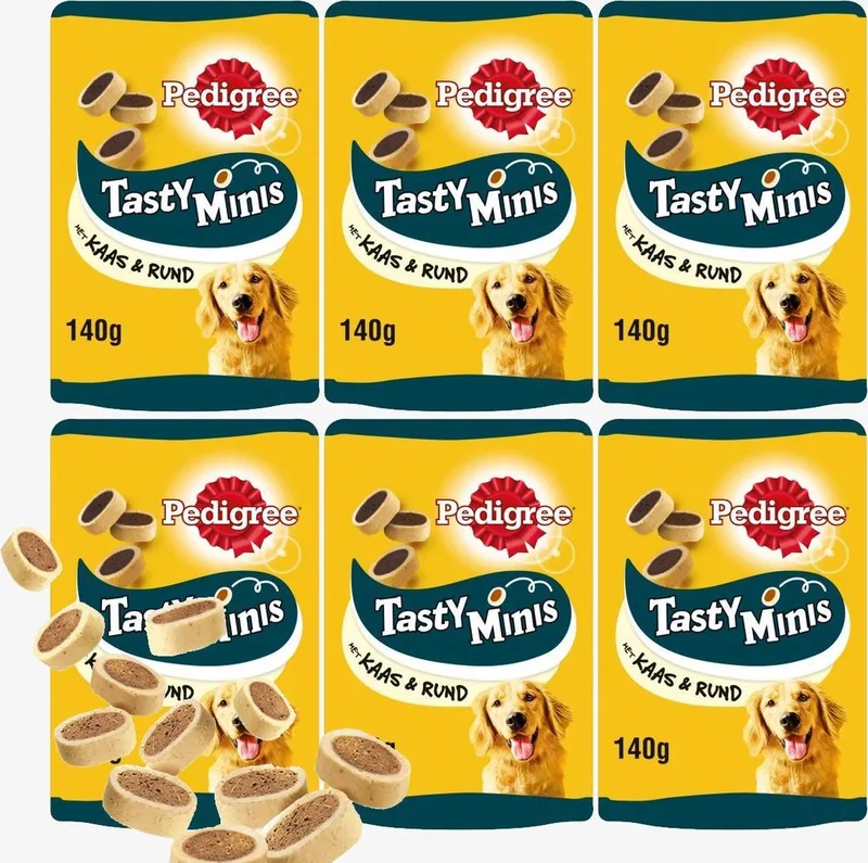 Cheesy Tasty Bites Mini - Hondensnacks - 6 x 140 g - Voordeelverpakking by Pedigree – product photo