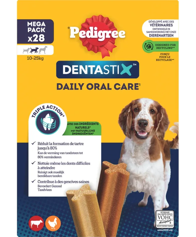 Dentastix Friandises pour Chiens Soin Dentaire 1 Mois, 28 Bâtonnets von Pedigree – Produktfoto
