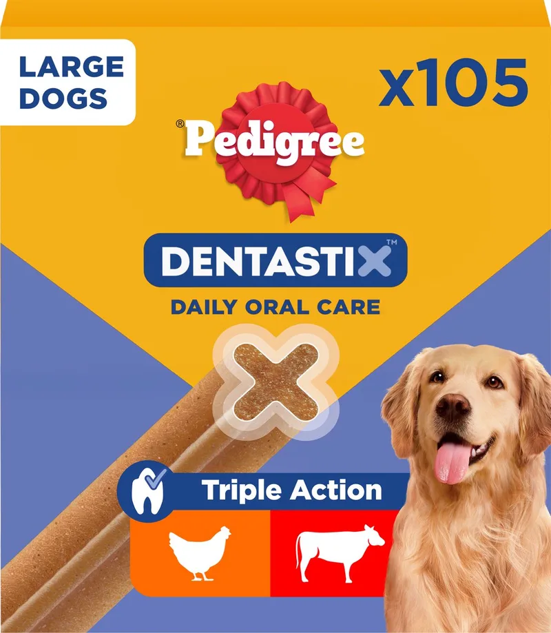 Dentastix - Grote Hond - Gebitsverzorging - 105 Kauwsnacks by Pedigree – product photo