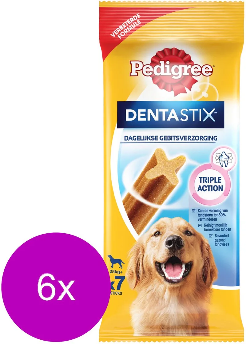 Dentastix - Hondensnacks - 6 x Dental 7 stuks Maxi de Pedigree – photo produit