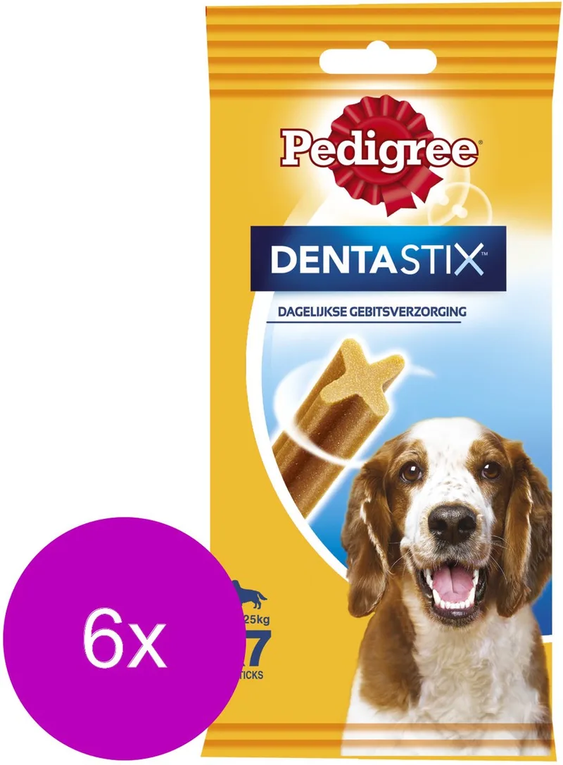Dentastix - Hondensnacks - 6 x Dental 7 stuks Medium von Pedigree – Produktfoto