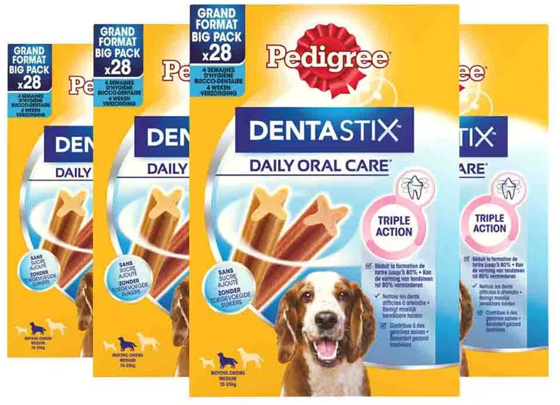 Dentastix Hondensnacks Medium Multipack 28-pack - 4 x 720 gr - Voordeelverpakking by Pedigree – product photo