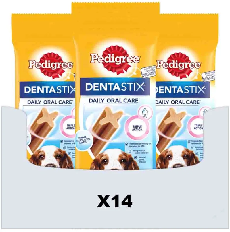 Dentastix Hondensnacks Medium Single 5-pack - 14 x 128 gr - Voordeelverpakking de Pedigree – photo produit