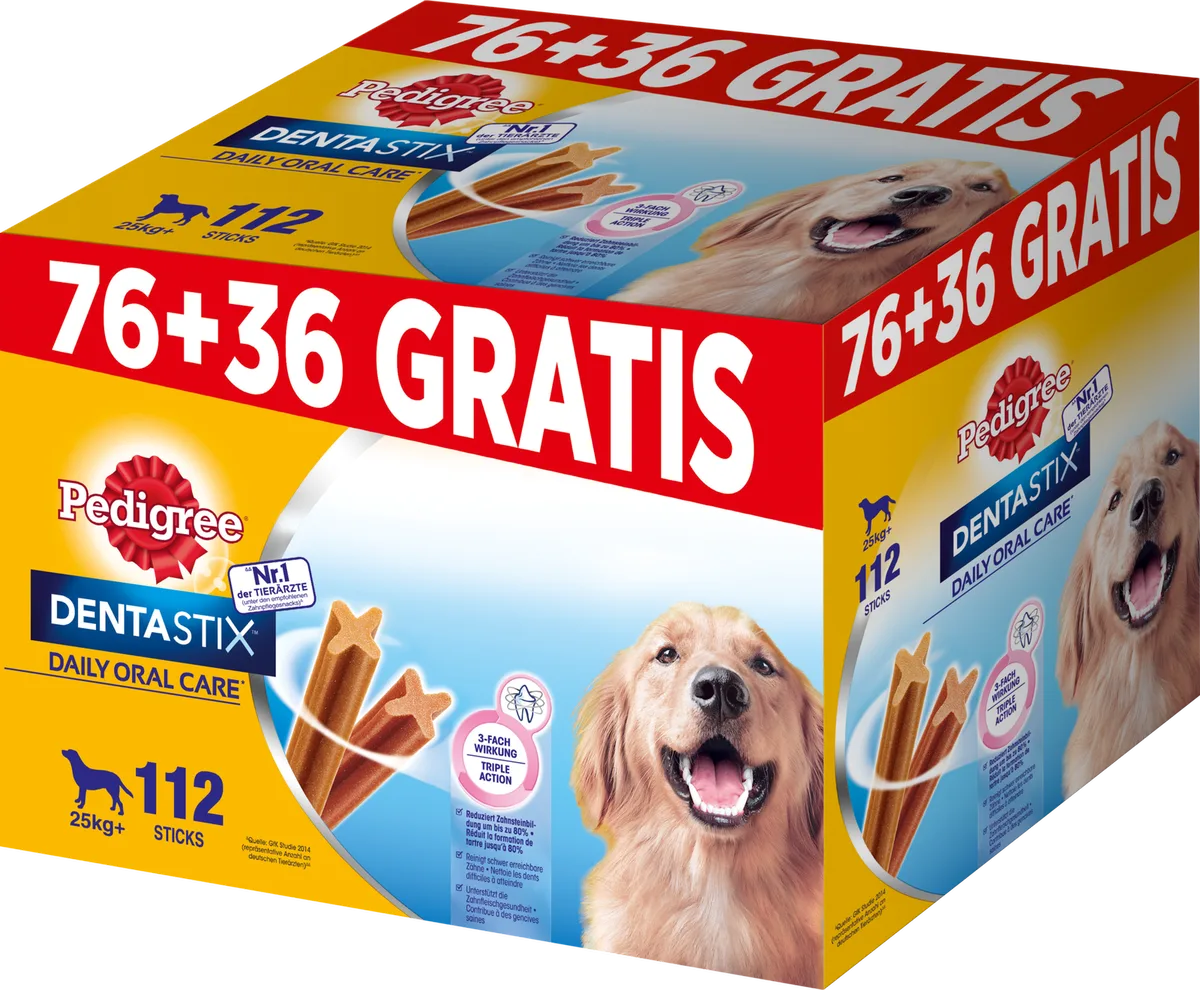 Dentastix Large Multipack PLUSPACK 76 + 36 GRATIS - 1 Stk von Pedigree – Produktfoto