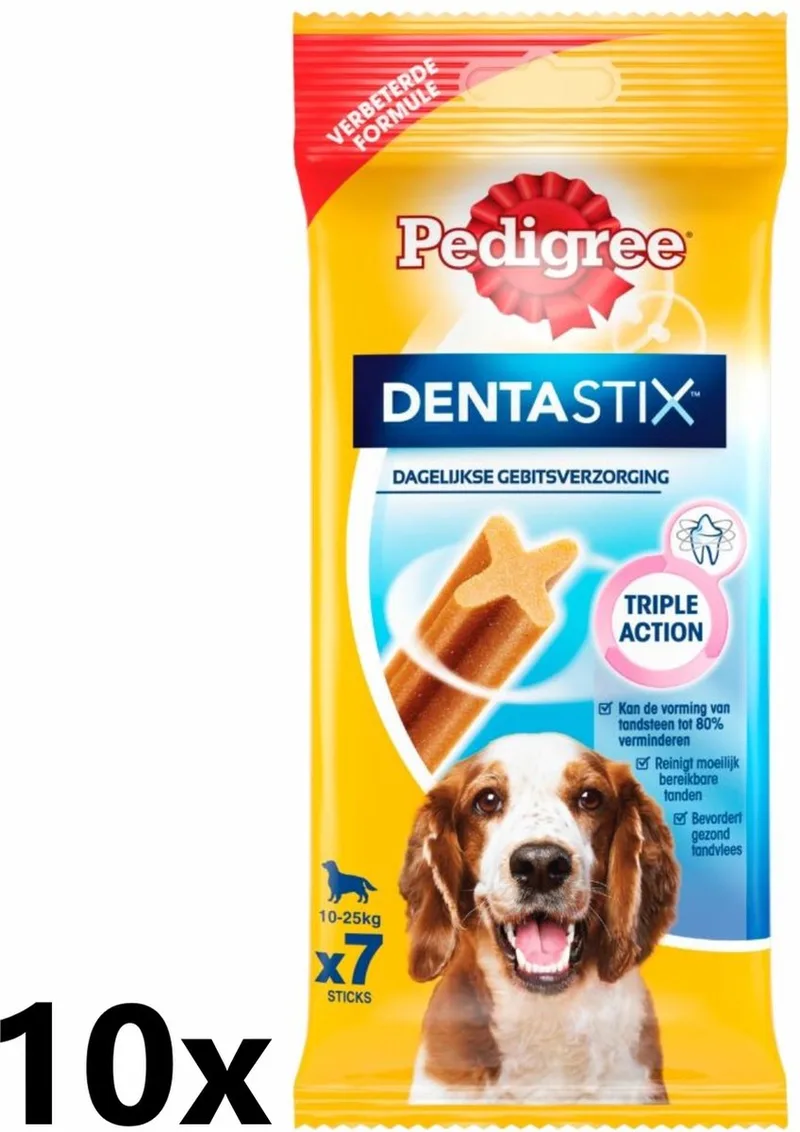 Dentastix - Medium - 10x180g - 10 verpakkingen van 7 stuks de Pedigree – photo produit